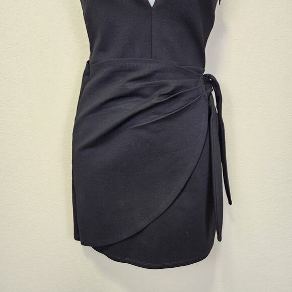 Lovers + Friend Corey Mini Wrap Dress Black Halter Cocktail Night Out Revolve XS - Picture 6 of 16